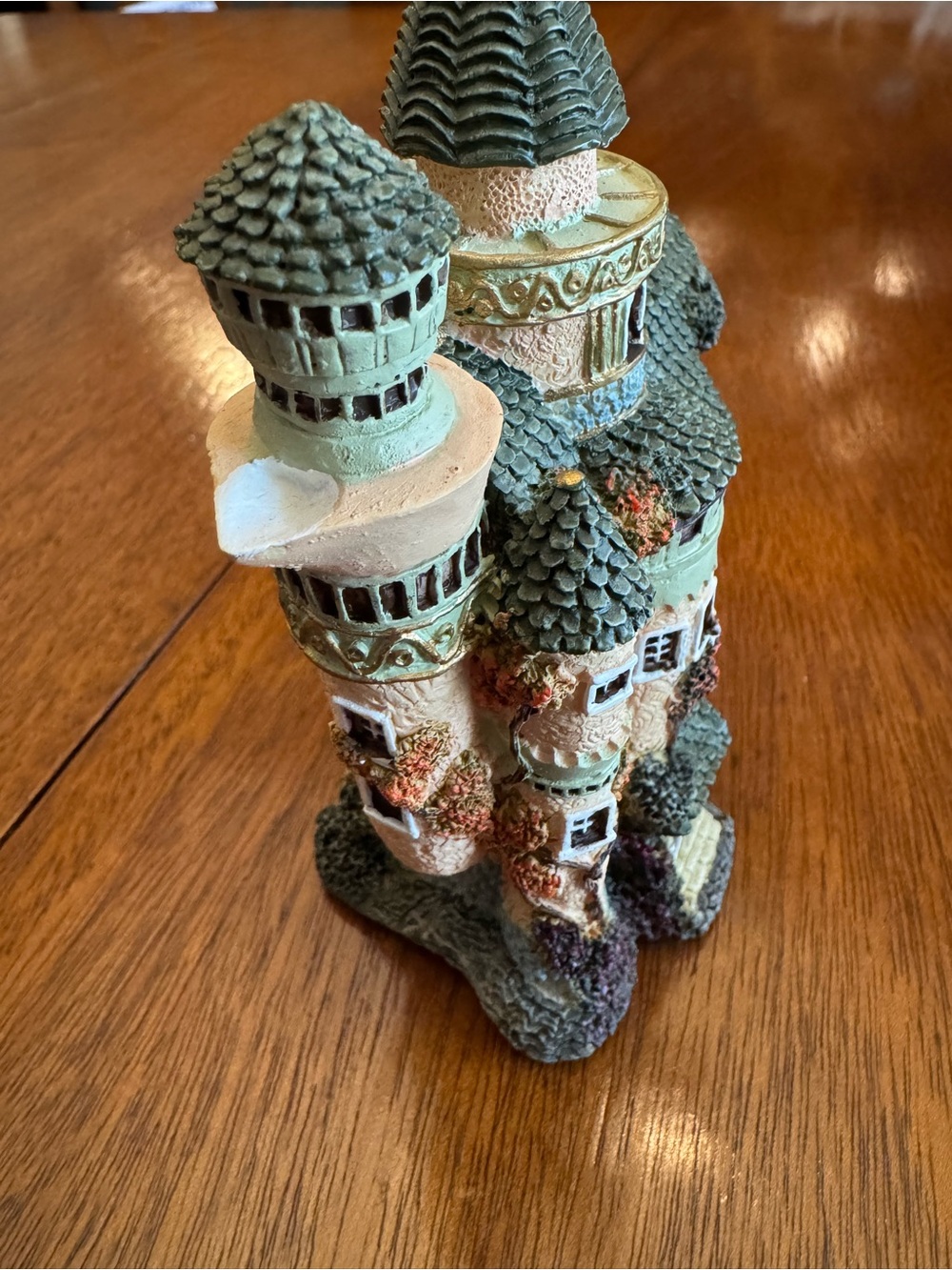 Decorative Castle Home Art Sculpture in Green and Cream - Picture 5 of 8